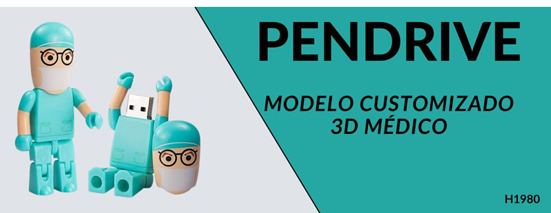 Pen Drive Personalizado 3D tipo médico