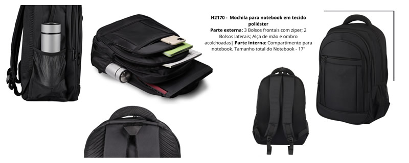 Mochila para Notebook em tecido poliéster Para Brinde Personalizado H2170