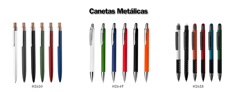 Canetas Personalizadas H2650 H2649 e H2638