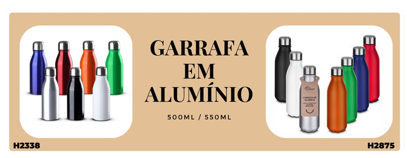 Garrafas de Alumínio Personalizadas H2338 e H2875