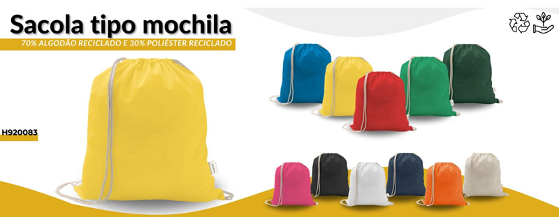 Sacola tipo mochila personalizada H920083