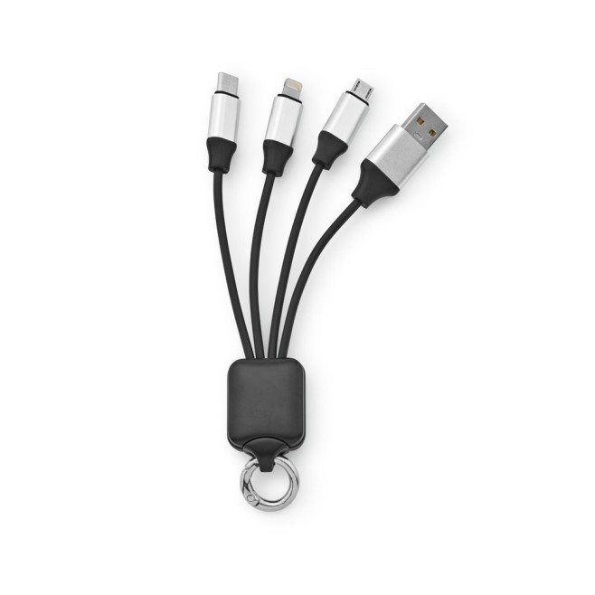 Cabo USB de carregamento rápido 3 em 1 com corpo em PET 100% reciclado (100% rPET)