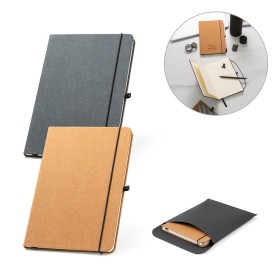 Caderno A5 com capa Dura em couro reciclado - H530628